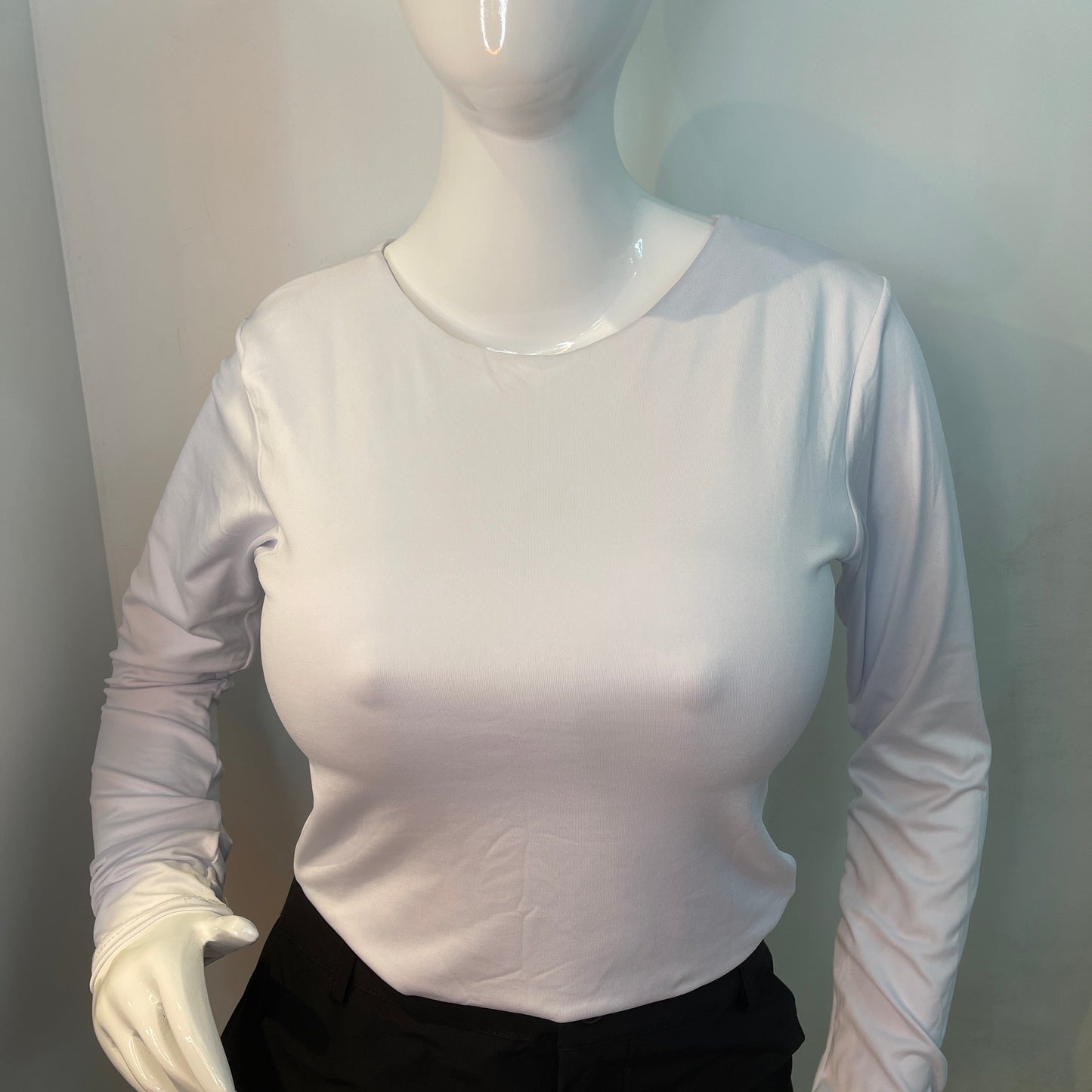 Body Manga Larga Halter Blanco