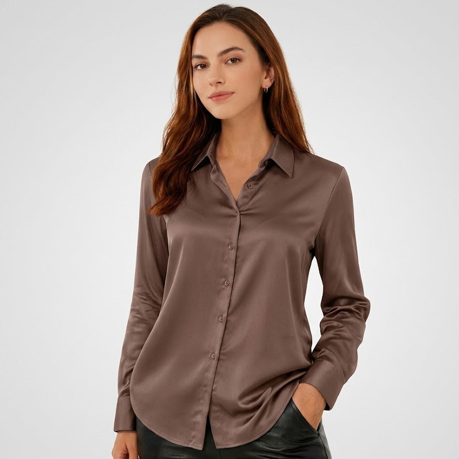 CAMISA MANGA LARGA SATEN