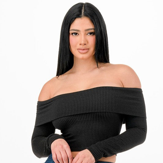 TOP STRAPLES MANGAS LARGAS NEGRO