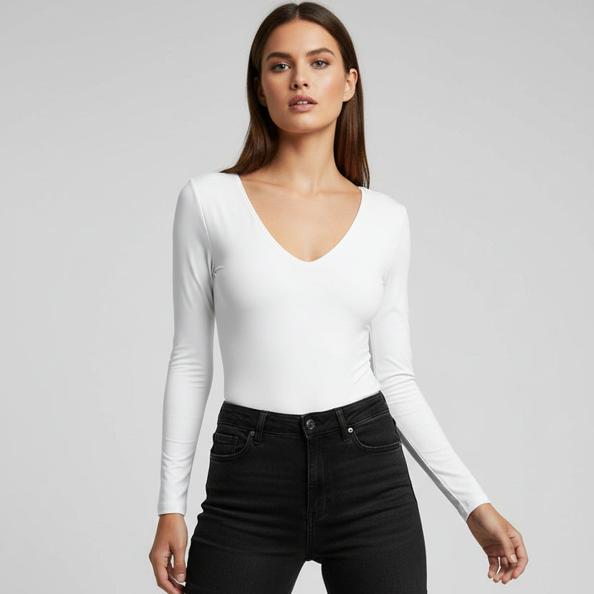 BODY MANGA LARGA BLANCO