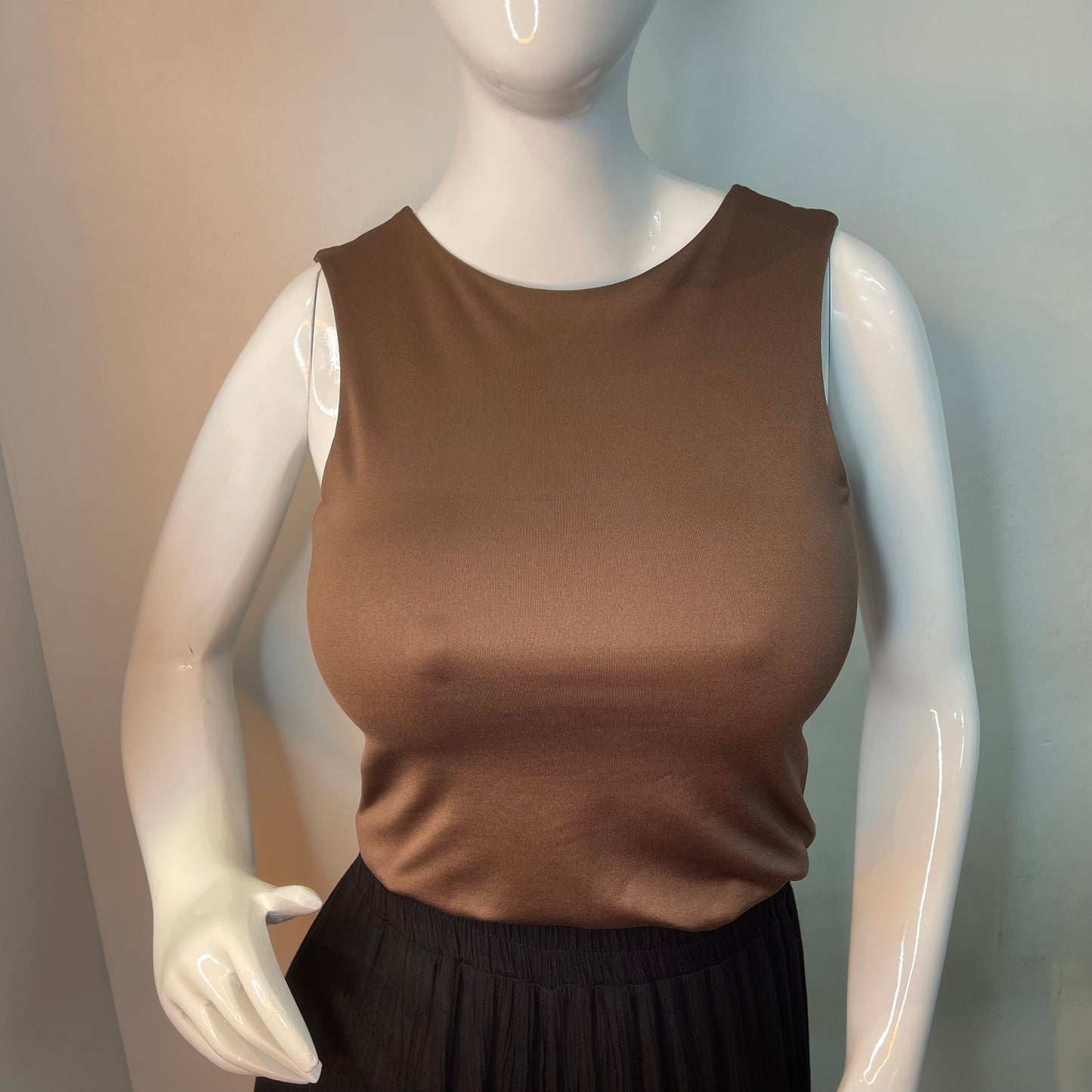 Body Manga Sisa Halter Marrón