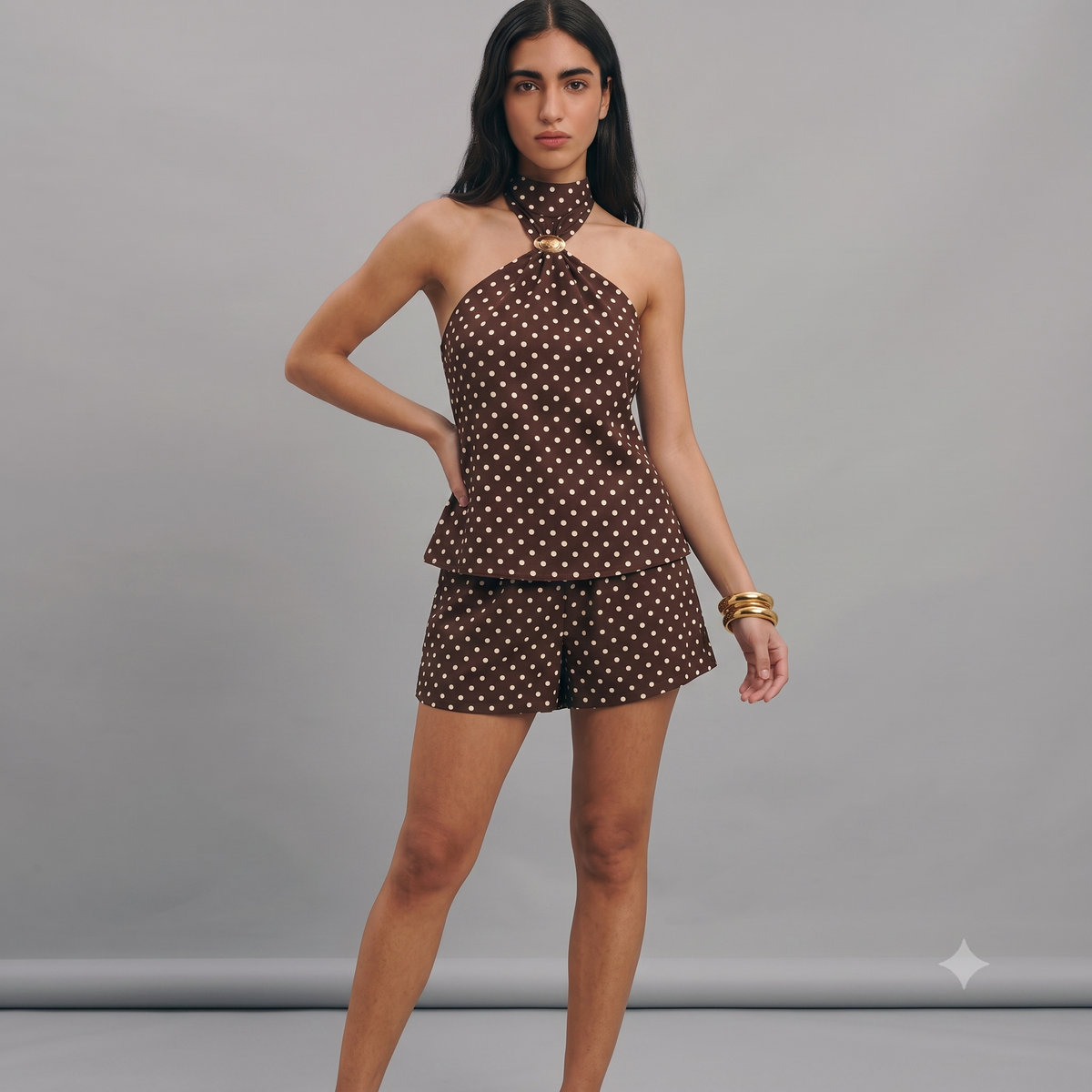 SET SHORT Y TOP HALTER LUNARES