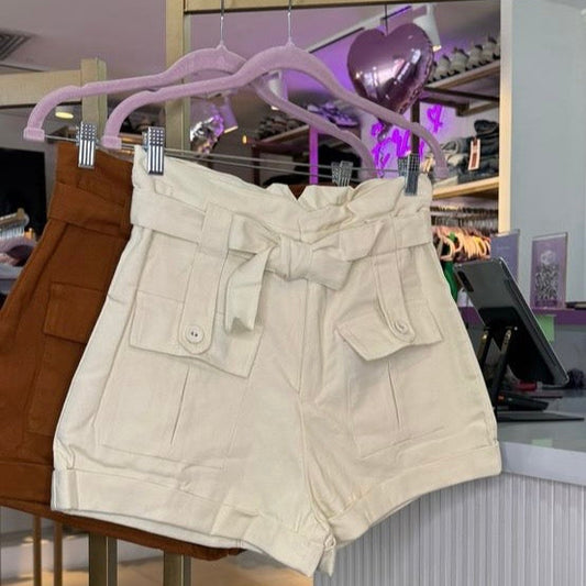 SHORT CARGO BLANCO HUESO
