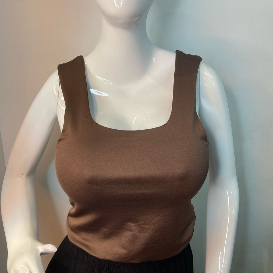 Body Manga Sisa Escotado Marrón