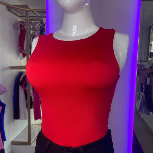 Body  Manga Sisa Halter Rojo Vivo