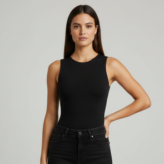 BODY MANGA SISA HALTER NEGRO