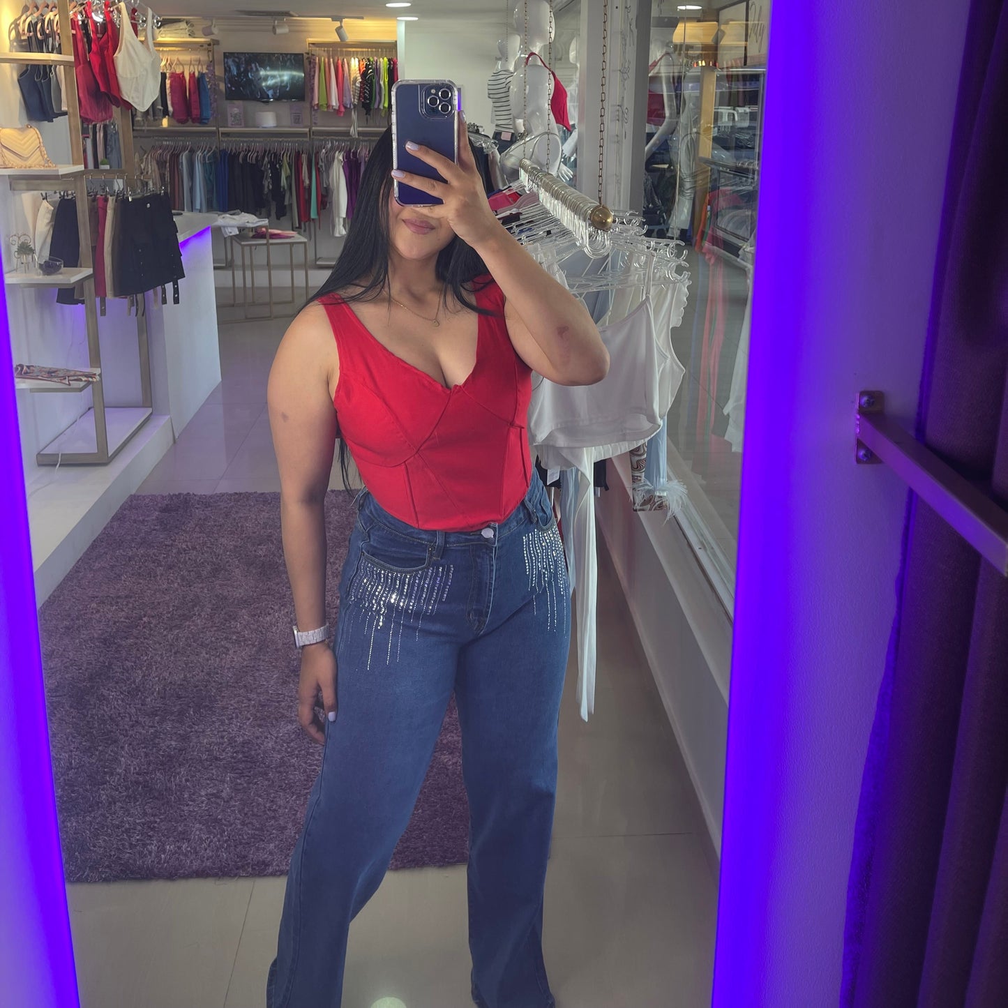 JEAN WIDE LEG ANCHO BRILLO