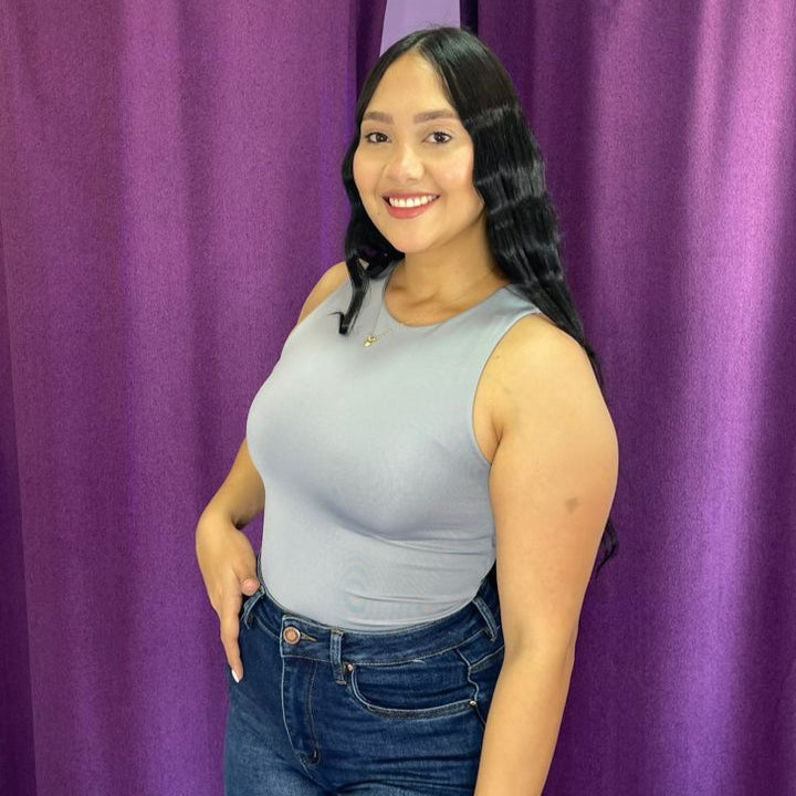 Body Manga Sisa Halter Gris Claro