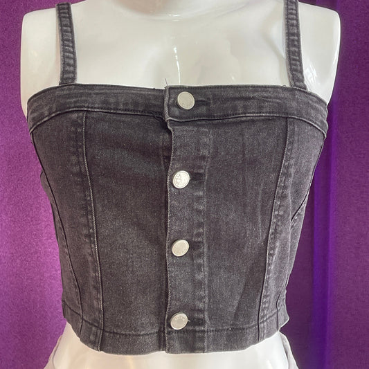 Top Denim Negro Cenizo