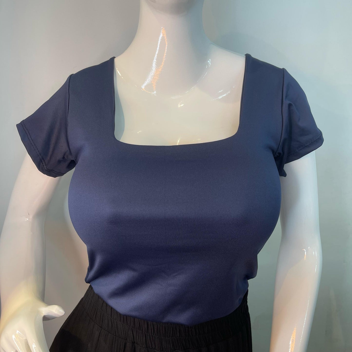 Body Manga Corta Escotado Azul Navy