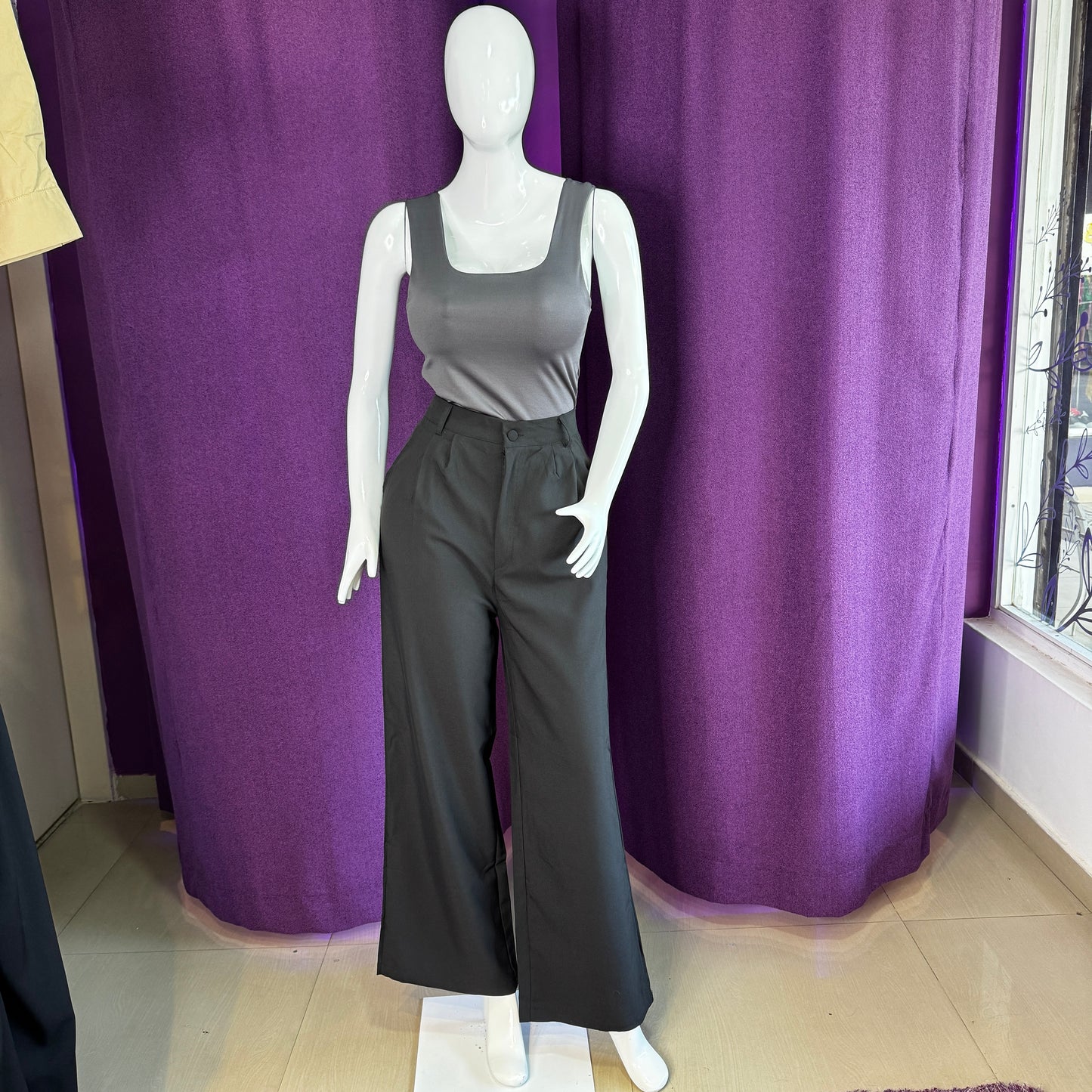 Body Manga Sisa Escotado Gris Plomo