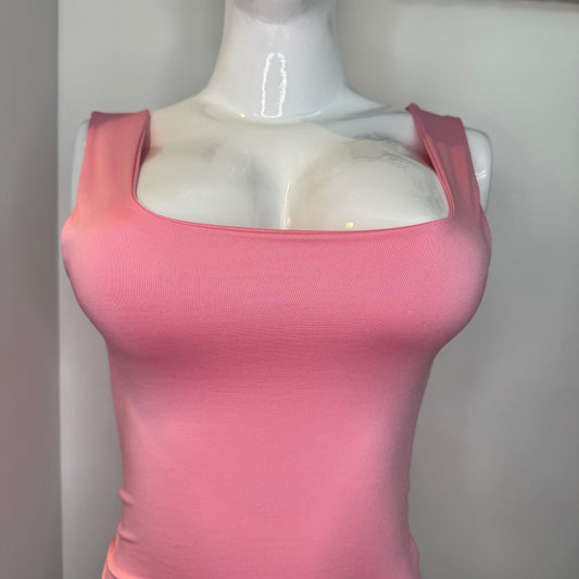 Body  Manga Sisa Escotado Rosado