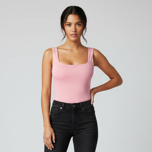 Body Manga Sisa Escotado Rosado