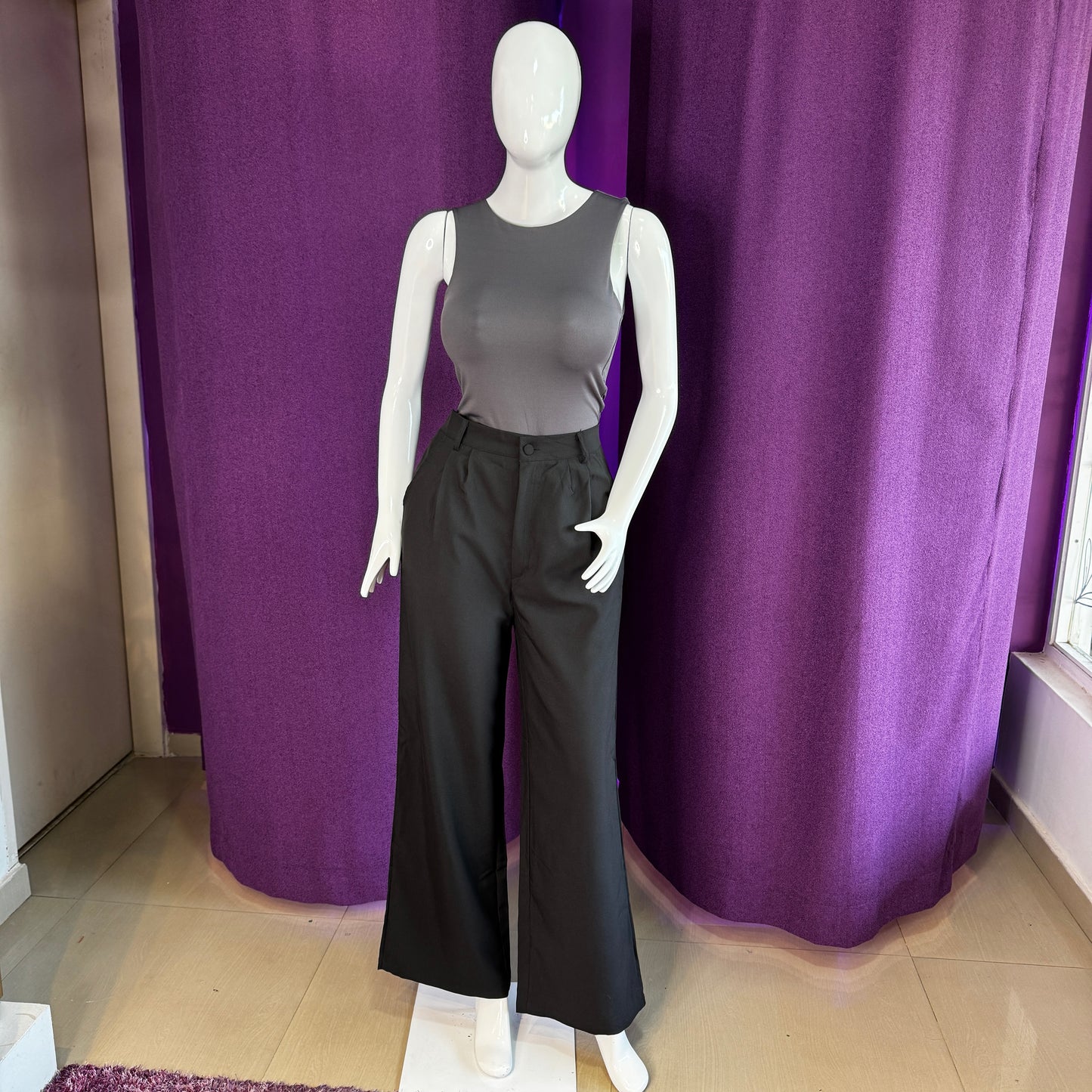 Body Manga Sisa Halter Gris Plomo