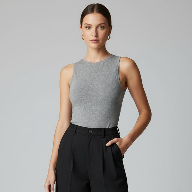 Body Manga Sisa Halter Gris Plomo