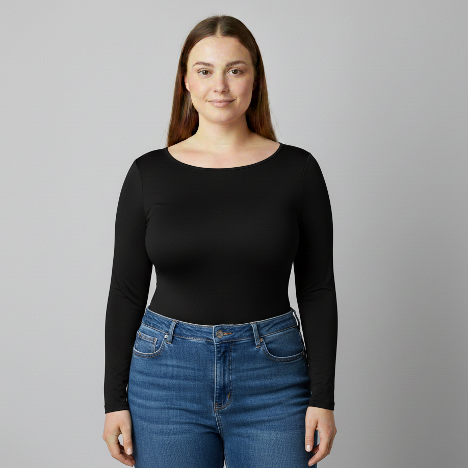 BODY PLUS MANGA LARGA HALTER