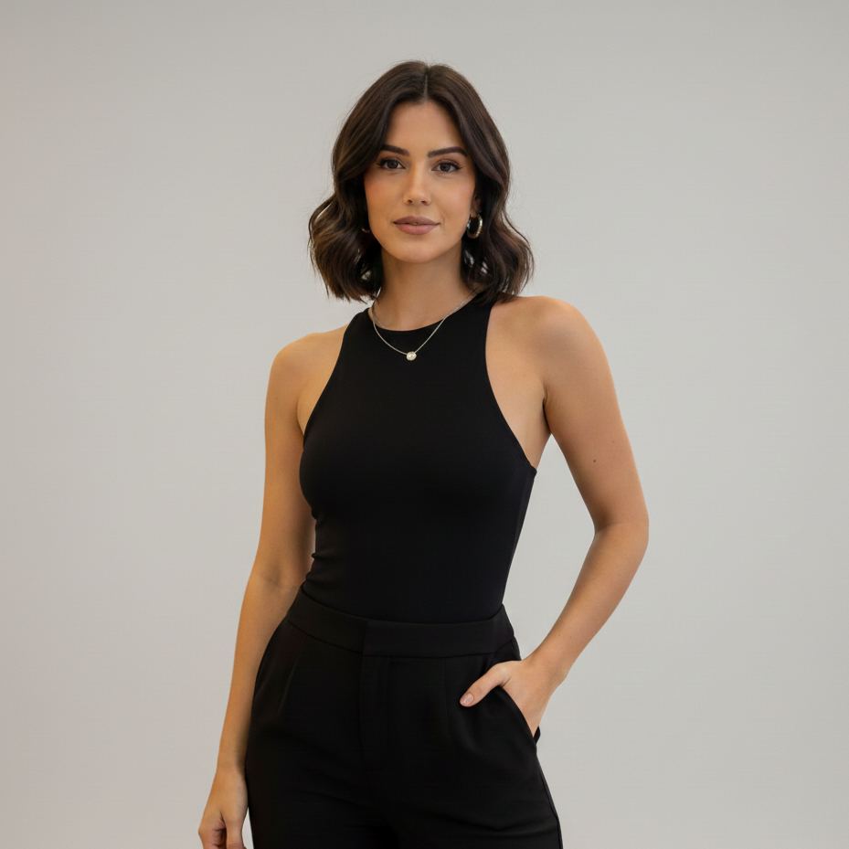 BODY HALTER MANGA SISA NEGRO