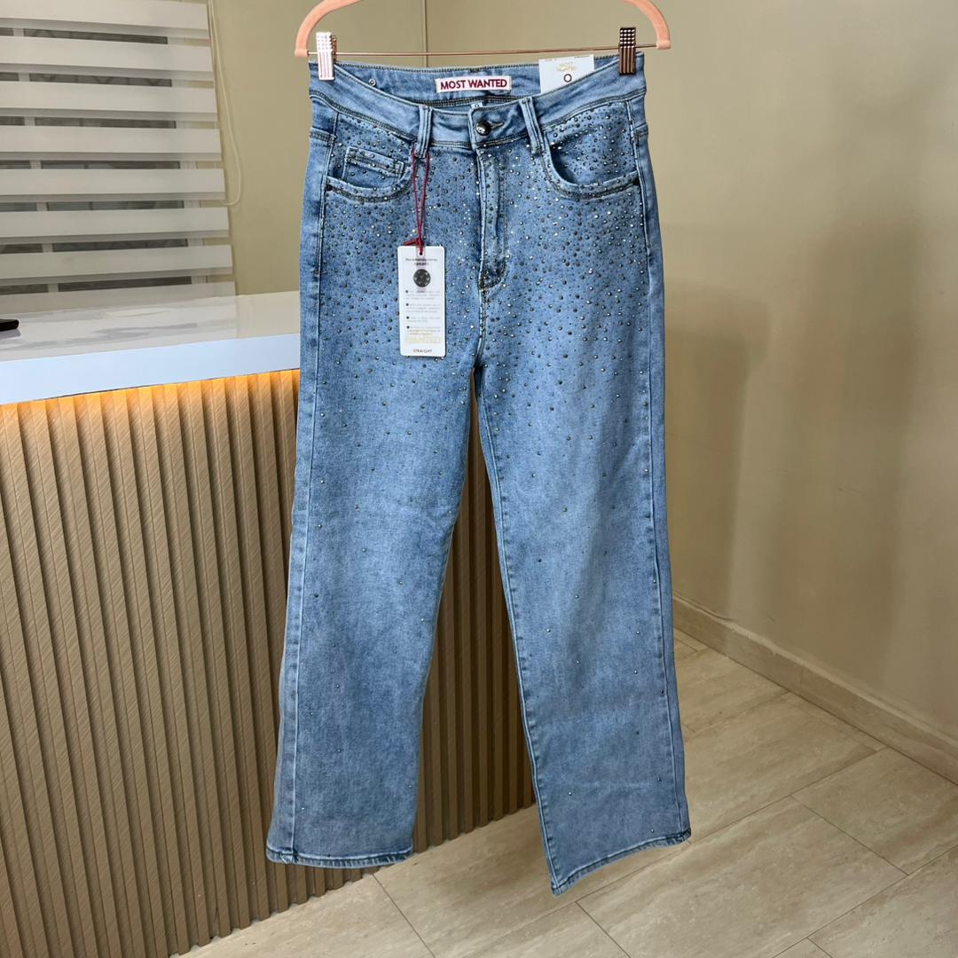 JEAN WIDE LEG BRILLO
