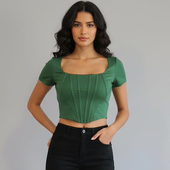 TOP MANGA CORTA CON CIERRE