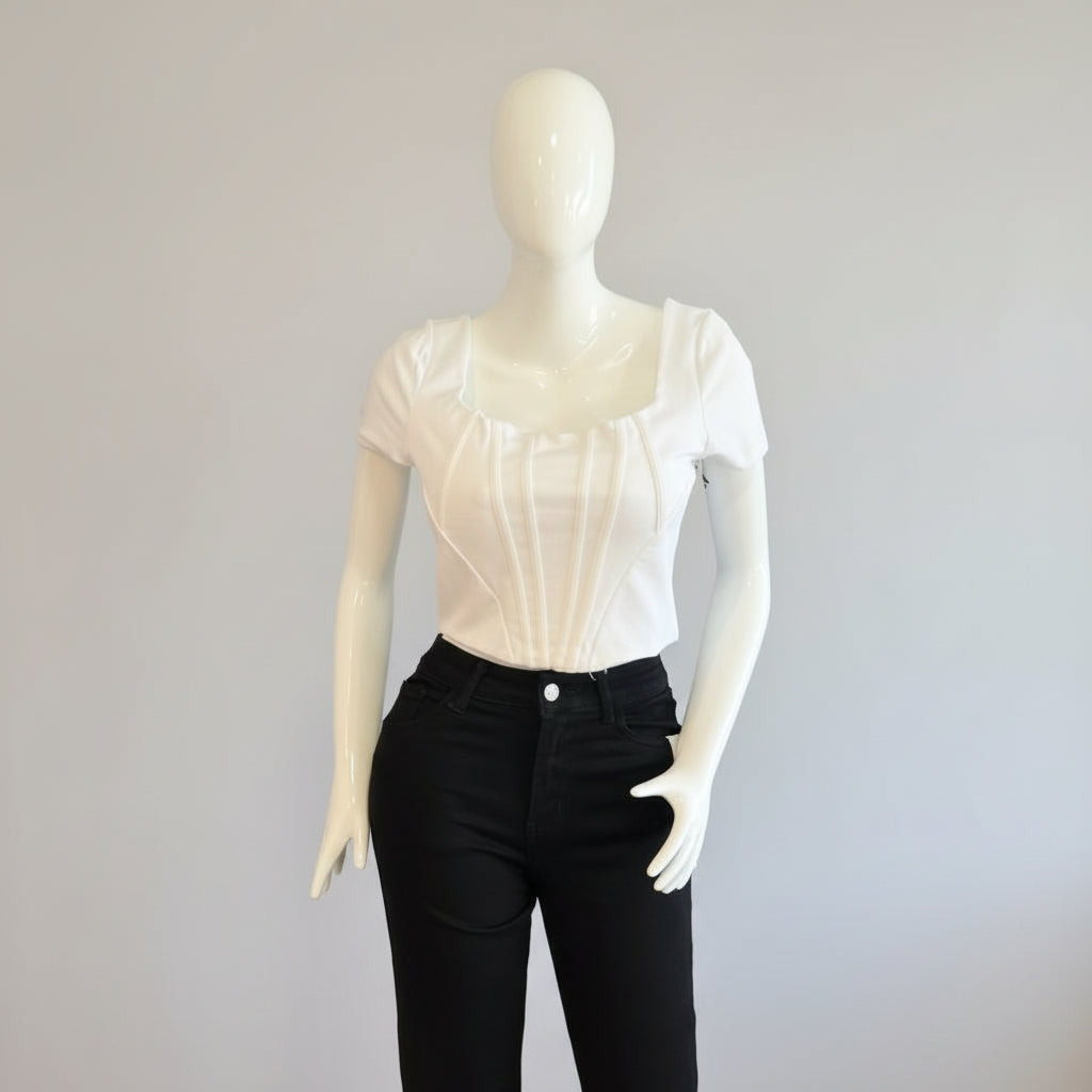 TOP MANGA CORTA CON CIERRE