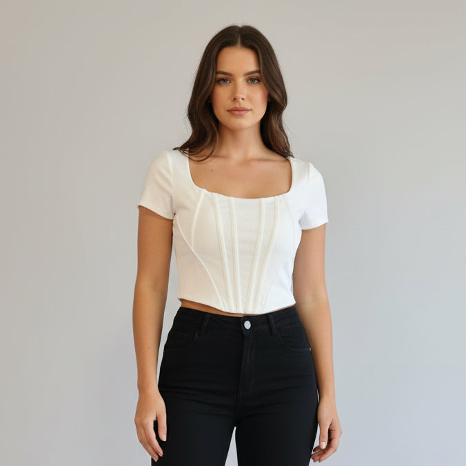 TOP MANGA CORTA CON CIERRE