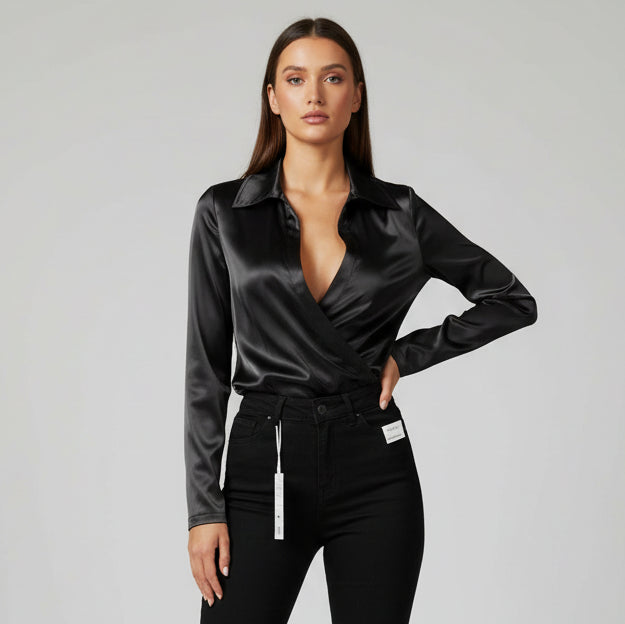 BODY MANGA LARGA CUELLO POLO