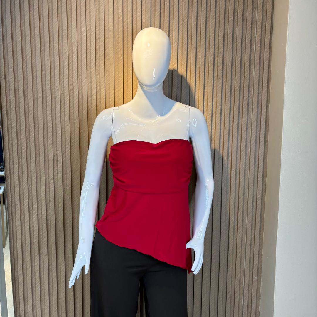 TOP STRAPLESS ASIMETRICO