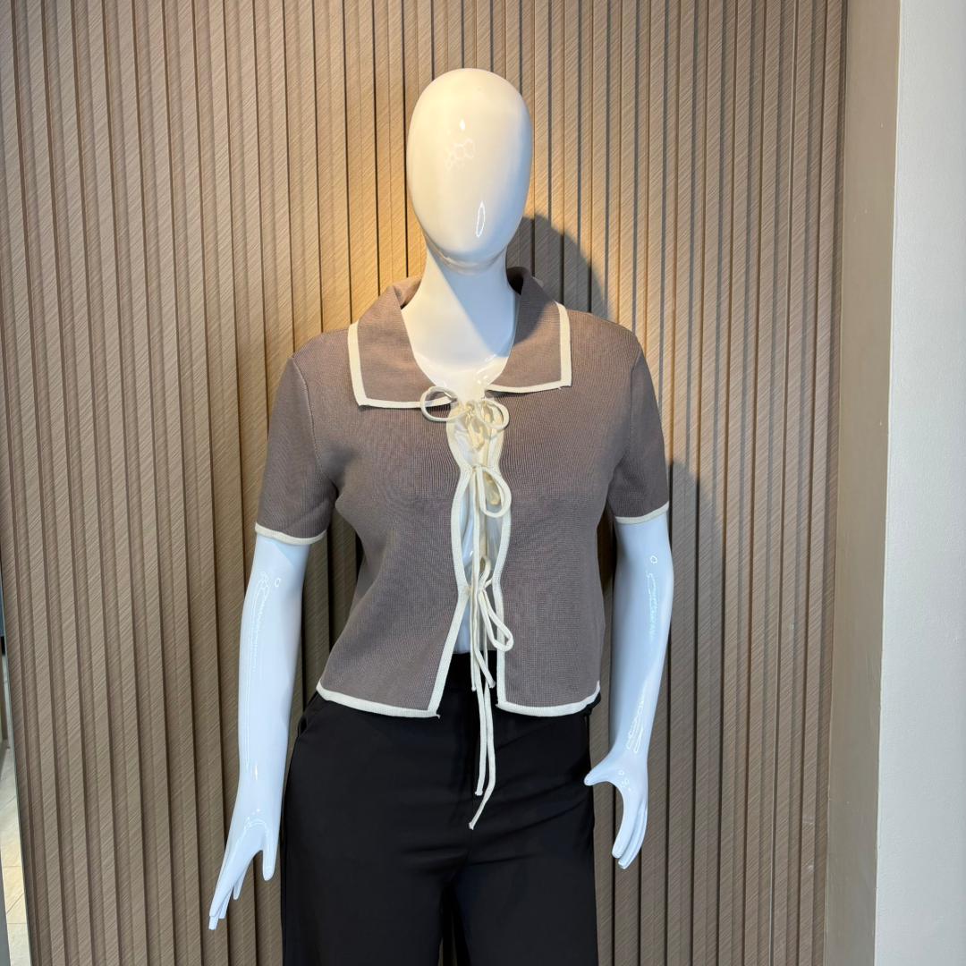 TOP CUELLO POLO CON LAZOS