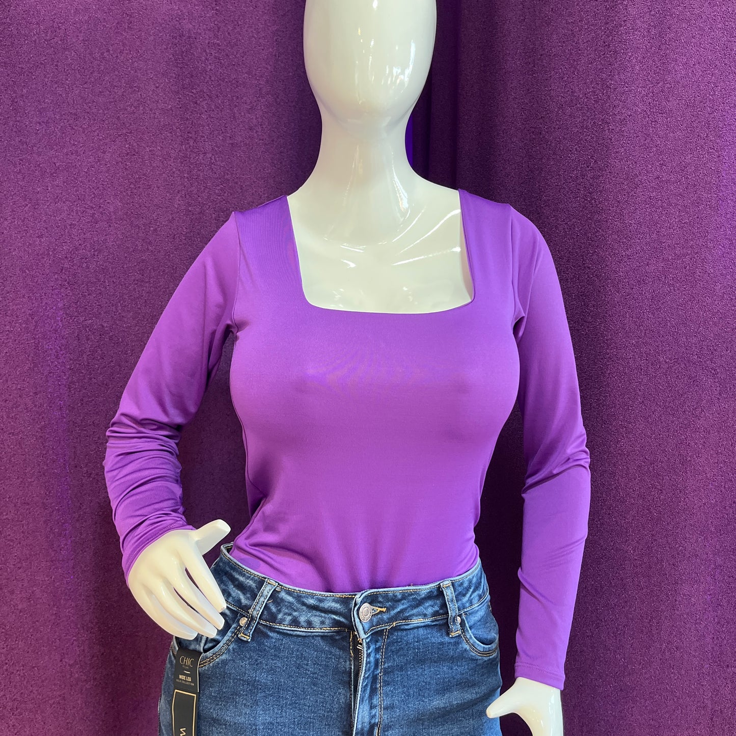 BODY ESCOTADO MANGA LARGA MORADO