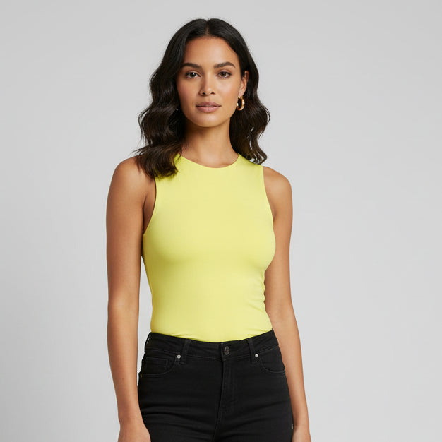 Body Manga Sisa Halter Amarillo