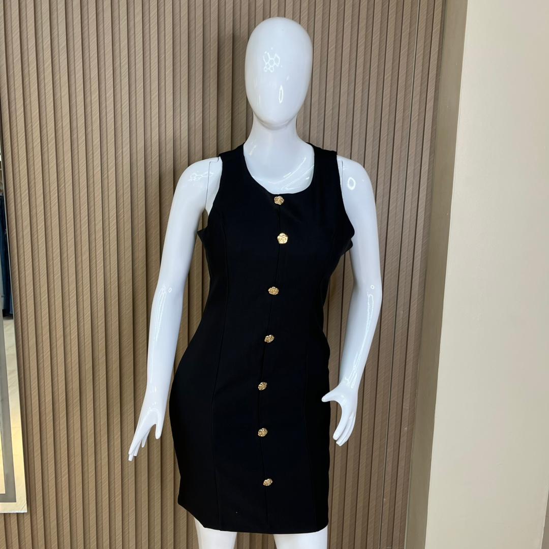 VESTIDO BOTONES DORADOS
