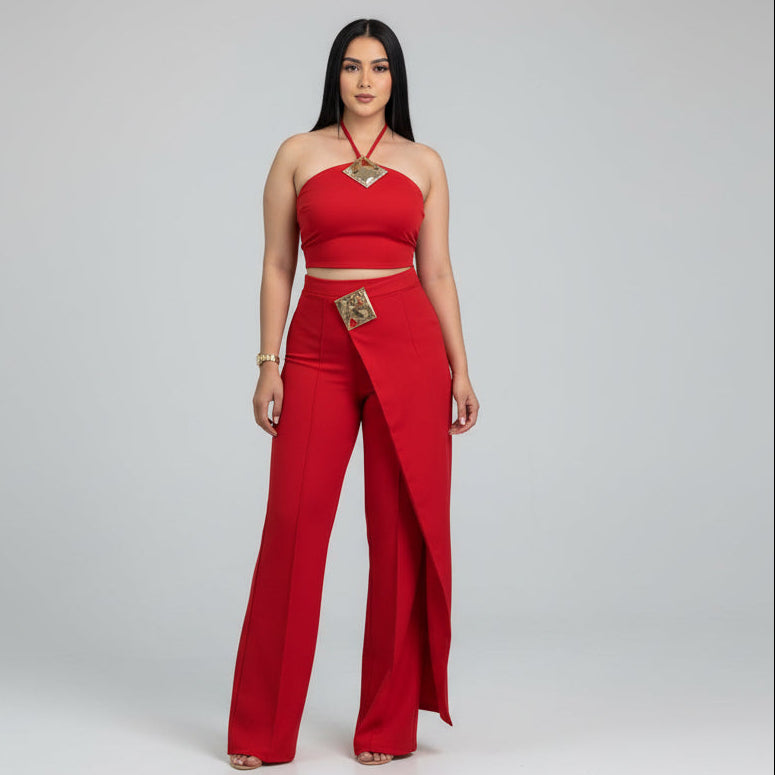 SET TOP HALTER Y PANTALON