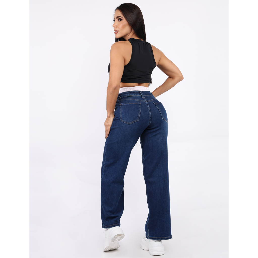 JEAN WIDE LEG ANCHO DOBLE PRETINA