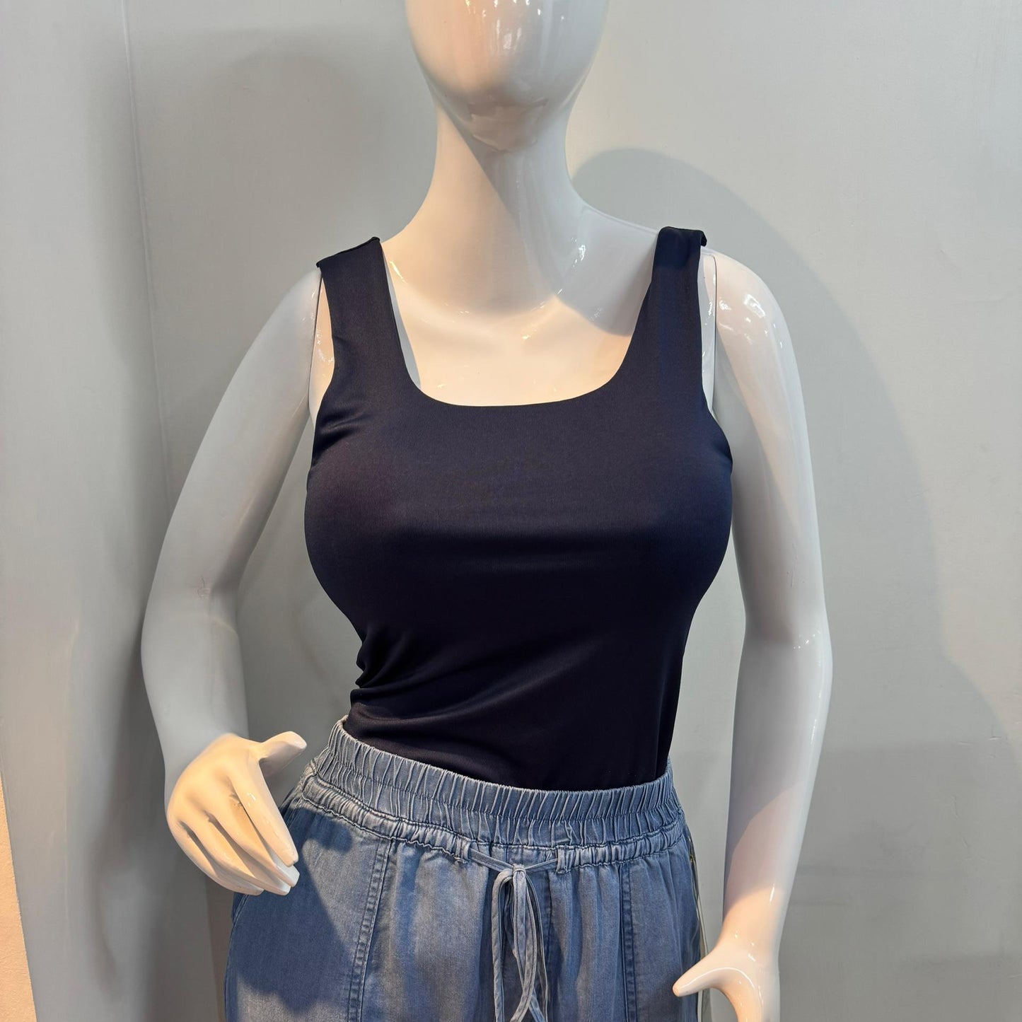 Body Manga Sisa Escotado Azul Navy