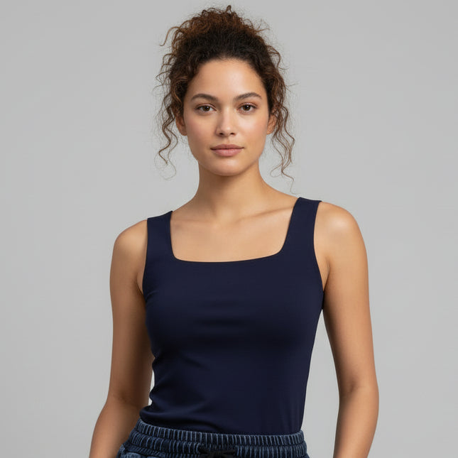 Body Manga Sisa Escotado Azul Navy