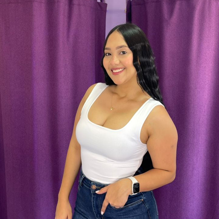 Body Manga Sisa Escotado Blanco