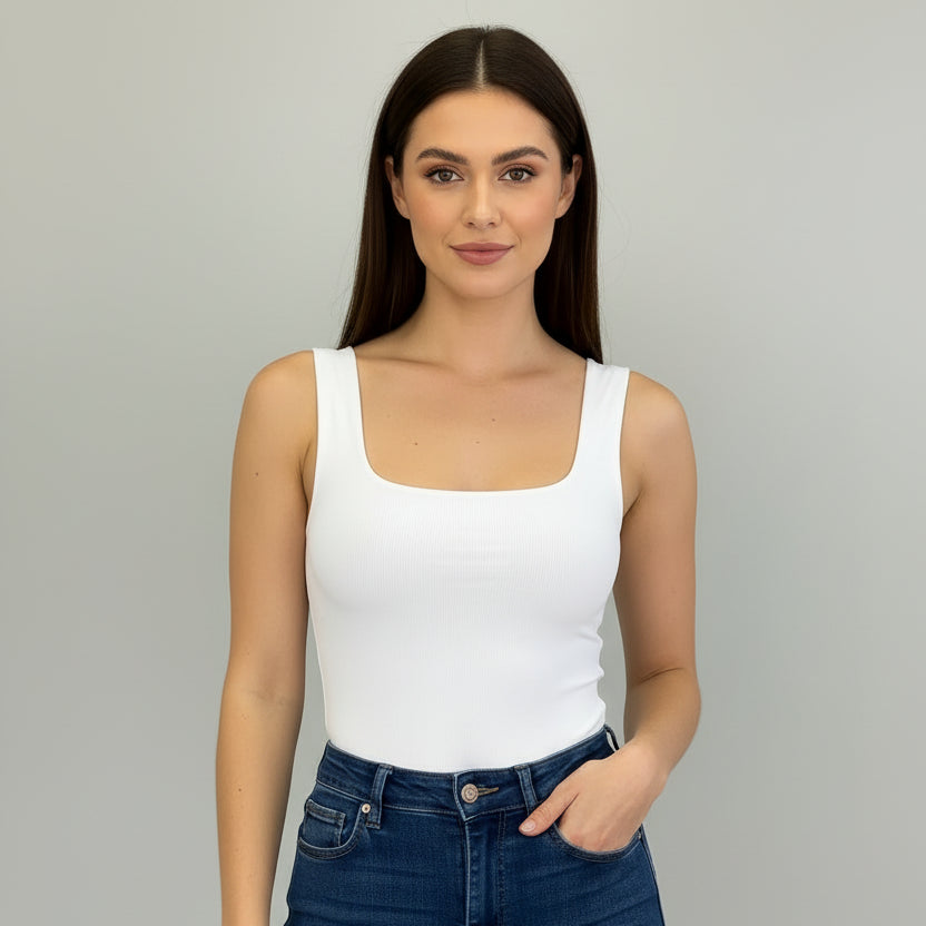 Body Manga Sisa Escotado Blanco