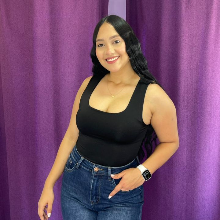 Body Manga Sisa Escotado Negro