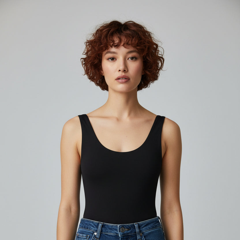 Body Manga Sisa Escotado Negro