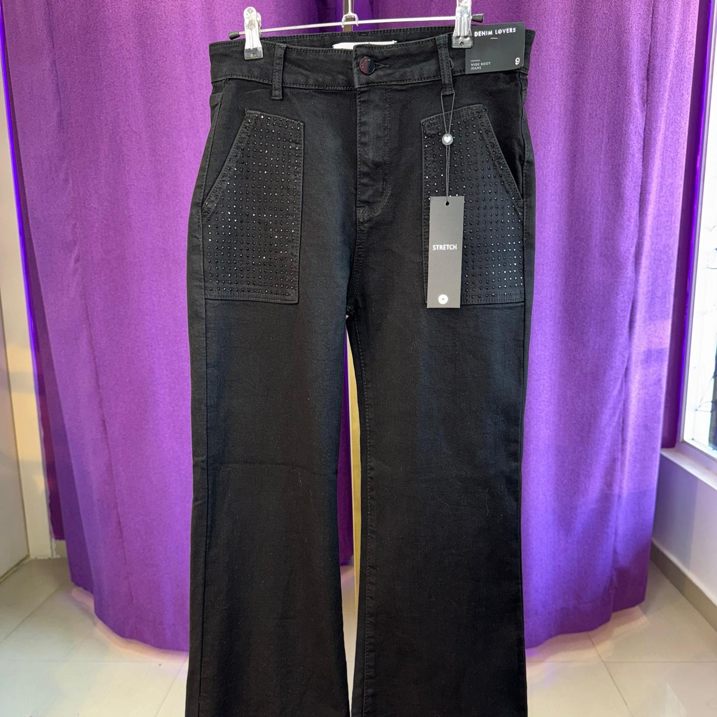 JEAN WIDE LEG ANCHO BRILLO