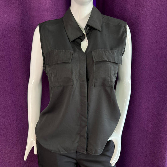 Camisa Negra Manga Sisa