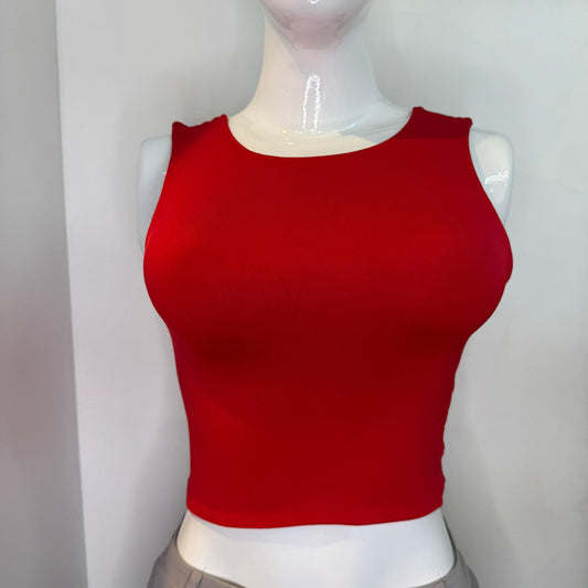 TOP BASICO HALTER ROJO