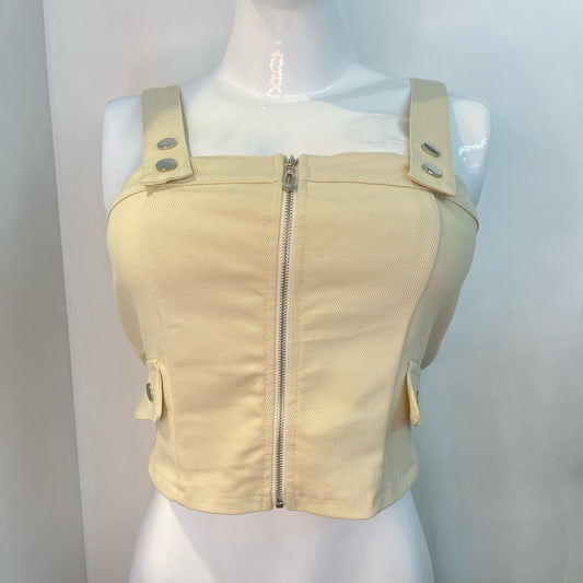 TOP CIERRE BEIGE
