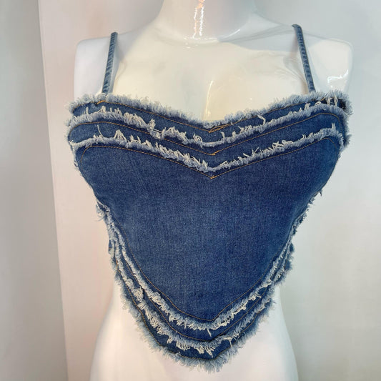 TOP CORAZON DENIM
