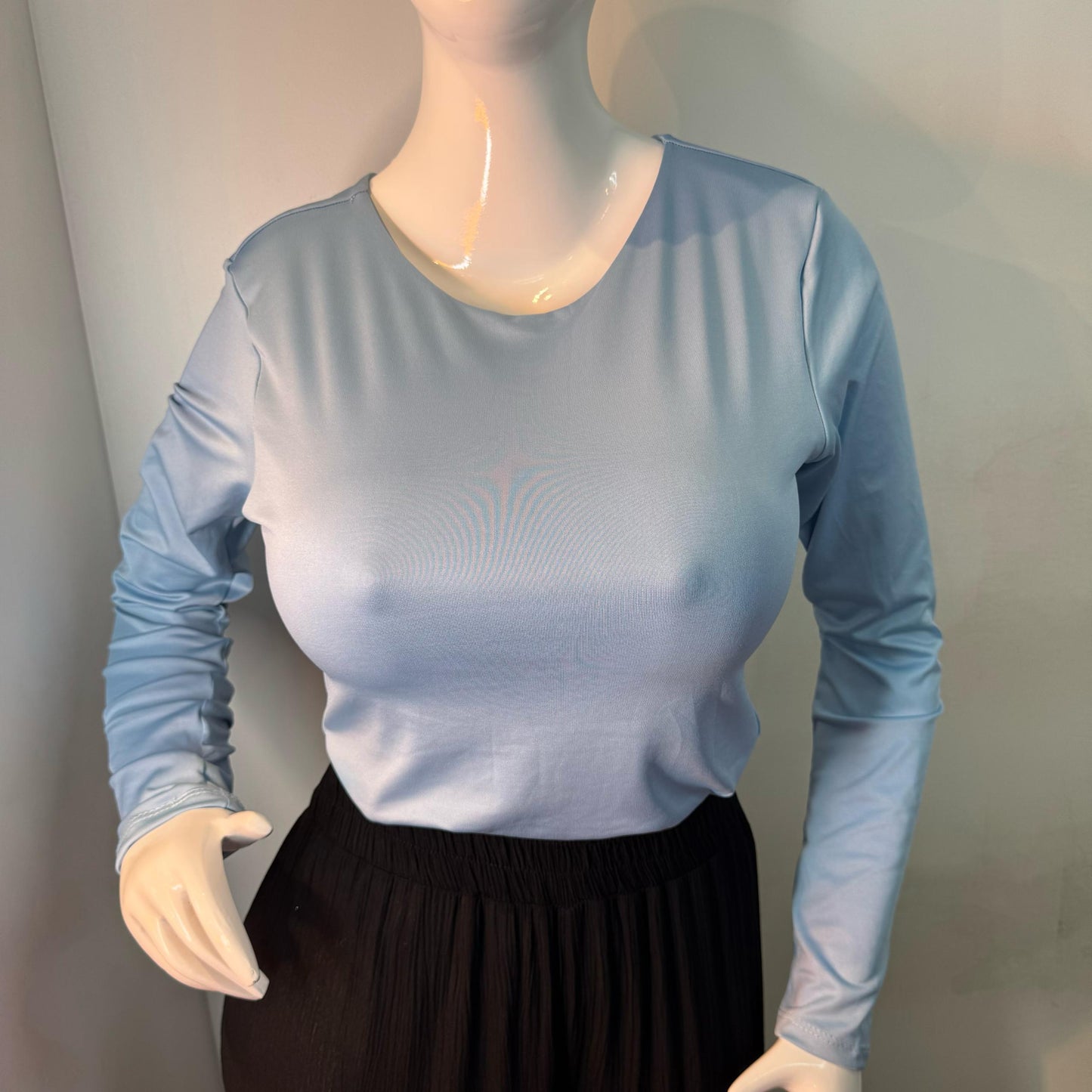 Body Manga Larga Halter Celeste