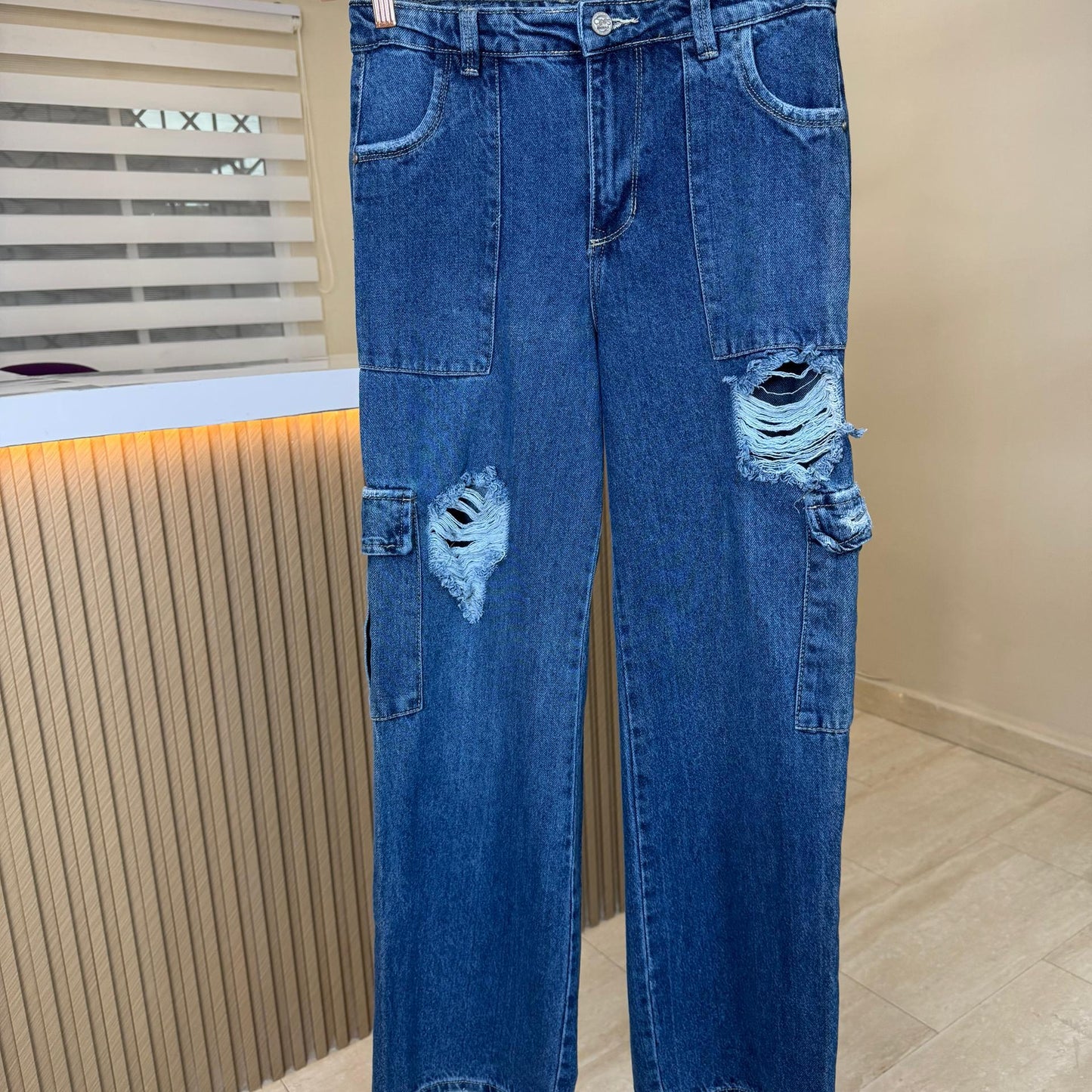 JEAN WIDE LEG ANCHO CARGO