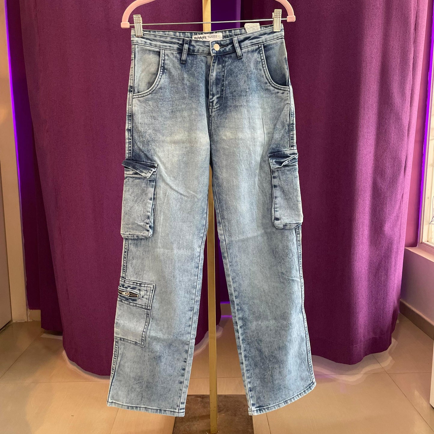 JEAN WIDE LEG ANCHO CARGO