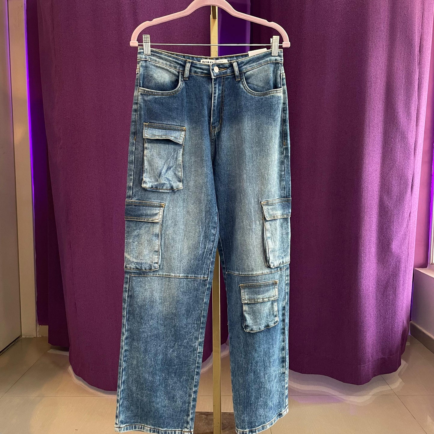 JEAN WIDE LEG ANCHO CARGO