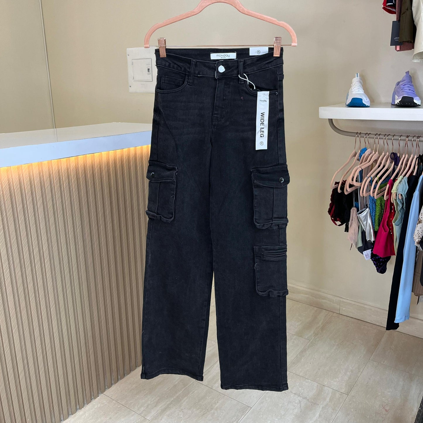 JEAN WIDE LEG ANCHO CARGO