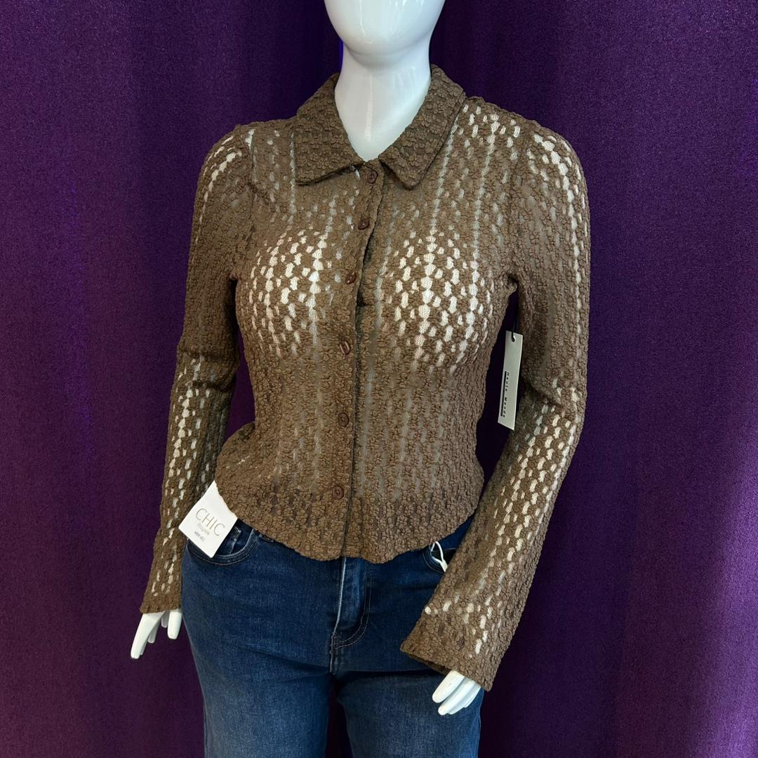 BLUSA ENCAJE MANGA LARGA